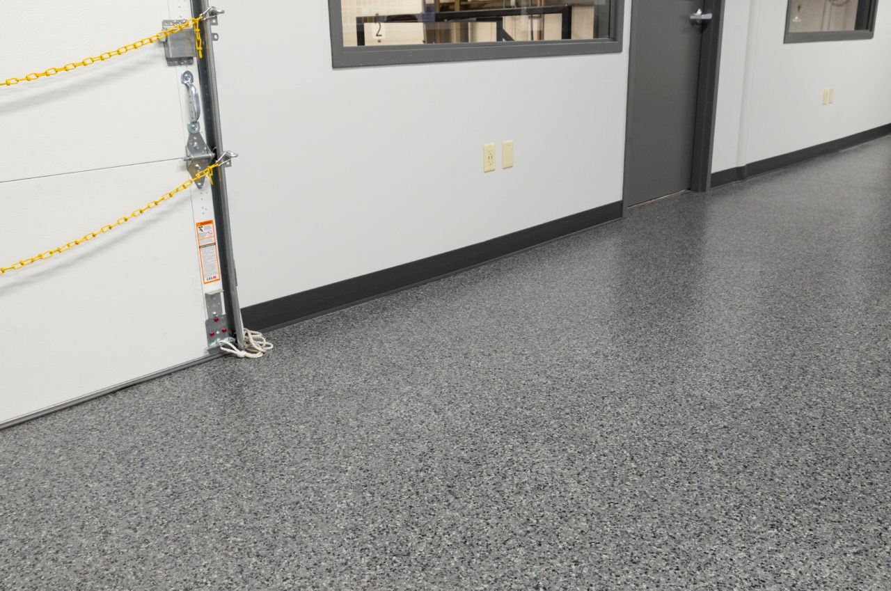 Nightfall (FB-715) flake garage floor installed in a home garage