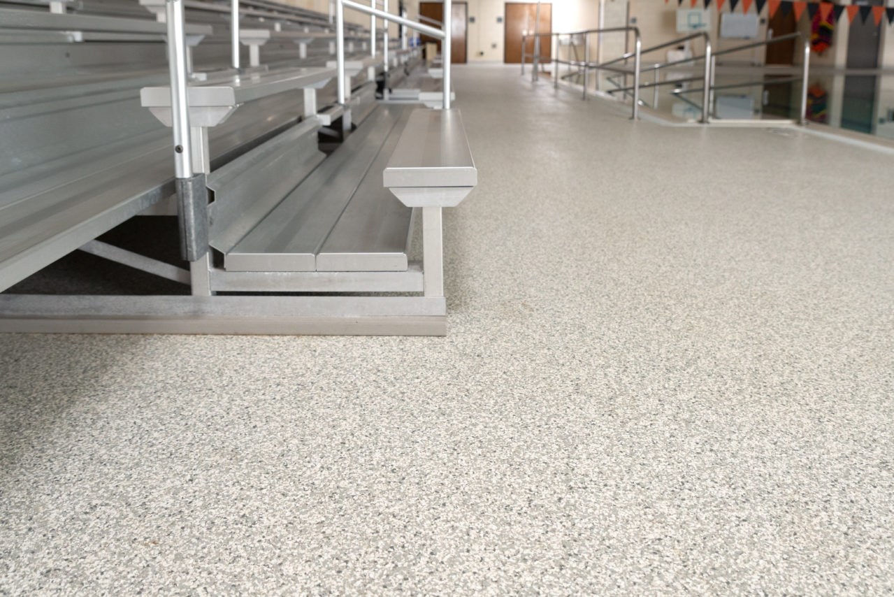 Snowfall (FB-602) flake garage floor installed in a home garage