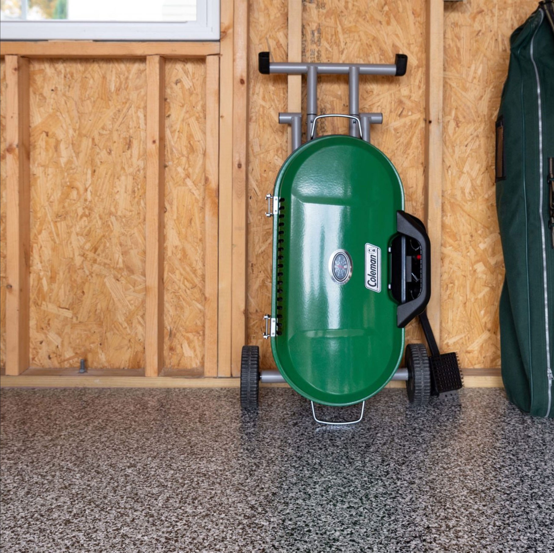 Domino (FB-411) flake garage floor installed in a home garage