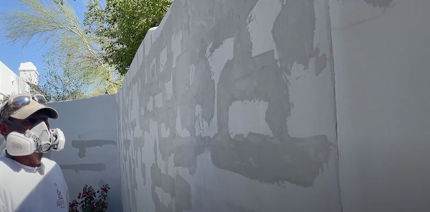 Stucco patch repair before painting