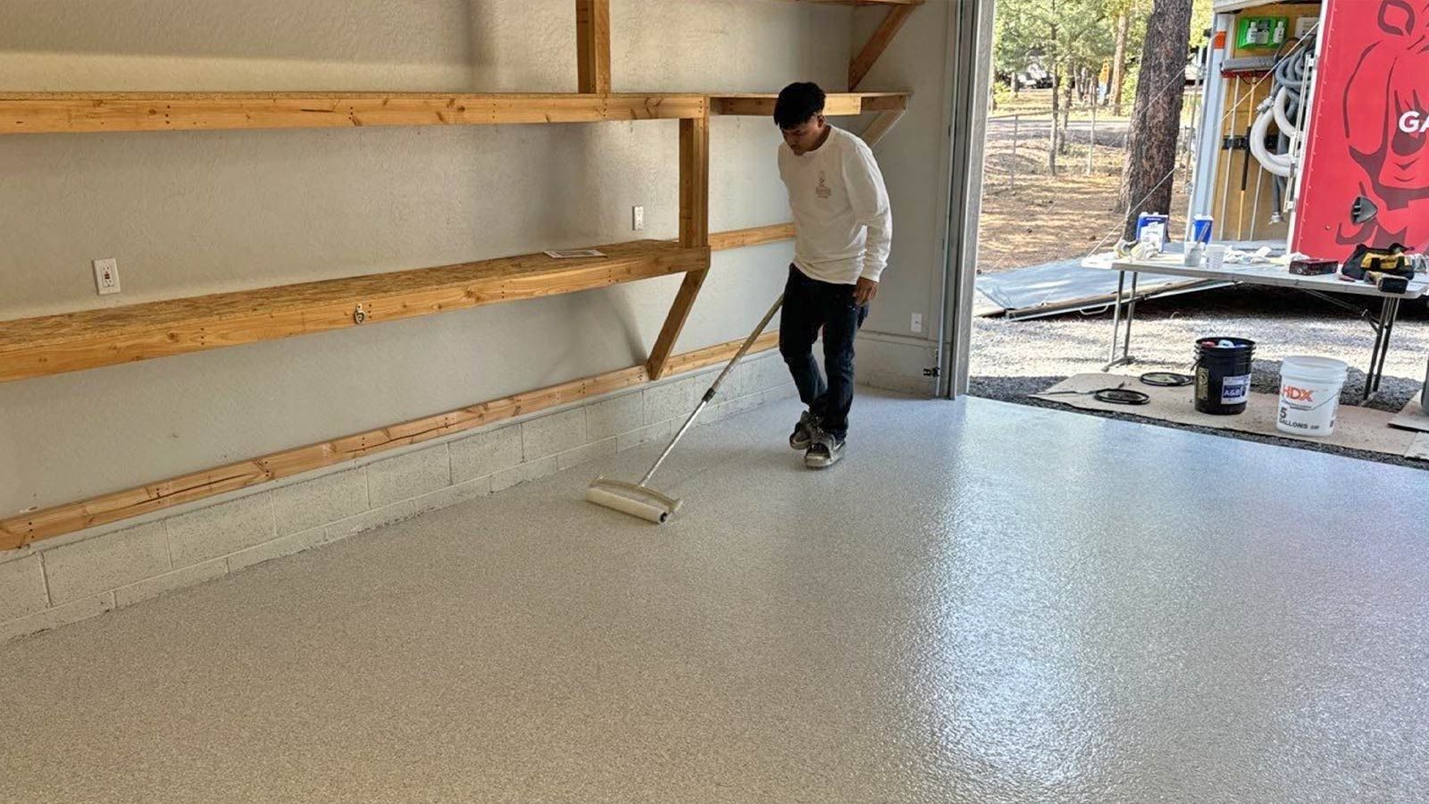 Epoxy garage floor project