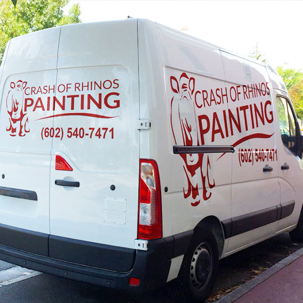 Our Crash of Rhinos van carries our painters to painting projects throughout the Valley of the Sun!