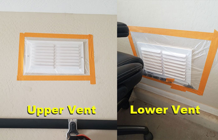 masking-upper-and-lower-vents-in-garage