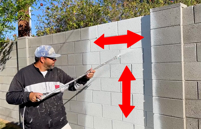 painting a brick wall in two directions
